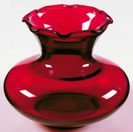 Royal Ruby Crimped Bud Vase