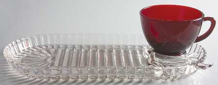 Royal Ruby Snack Set-Plate and Regular Punch Cup
