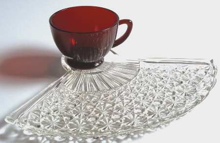 Royal Ruby Snack Set-Plate and Regular Punch Cup