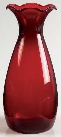 Royal Ruby 6" Crimped Vase
