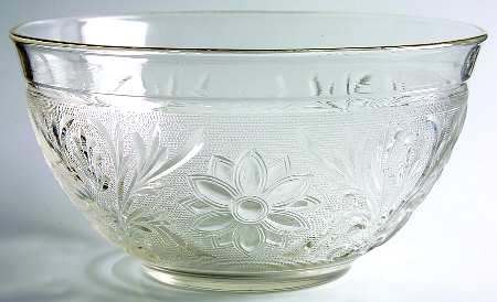 Sandwich Clear (Gold Trim) Punch Bowl