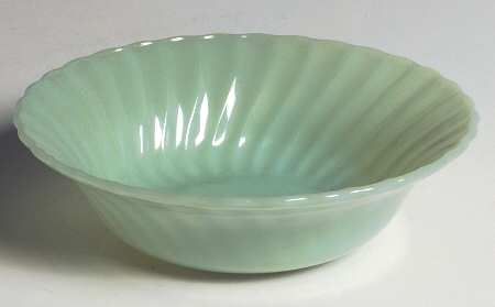 Swirl Jade Ite Shell 8" Round Vegetable Bowl