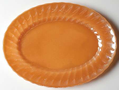 Peach Lustre Swirl 13" Oval Platter