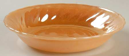 Peach Lustre Swirl Coupe Soup Bowl