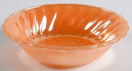 Peach Lustre Swirl Small Fruit Dessert Bowl