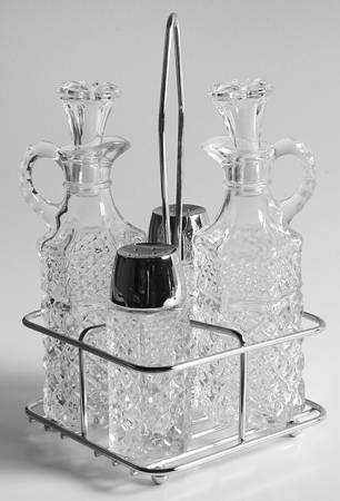 Wexford (9 Pc) Condiment Set (2 Cruet, Shakers, Stand)