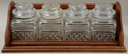 Wexford (9 Pc) Canister Set (4 Large Canisters & Wood Rack