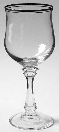 Princeton Clear (Platinum Trim) Water Goblet by American Stemware