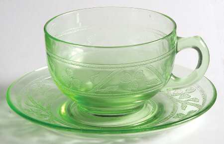 Cloverleaf Green Cup and Saucer Set