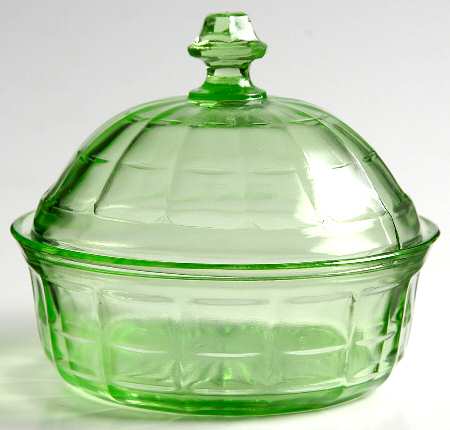 Colonial Block Green Butter Tub with Lid
