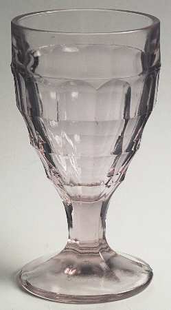 Colonial Block Pink Water Goblet