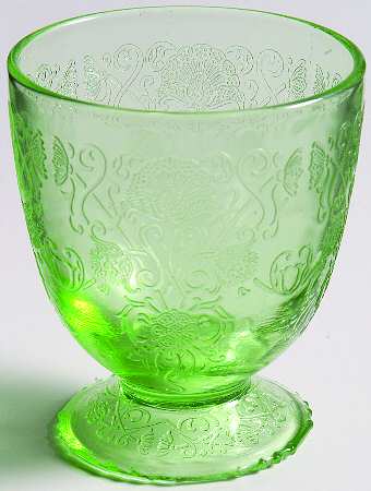 Florentine 1 Green 4 Oz Footed Tumbler by Hazel-Atlas