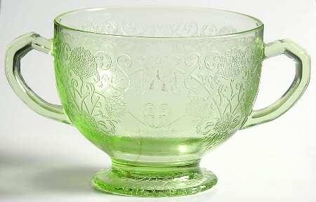 Florentine 1 Green Open Sugar by Hazel-Atlas