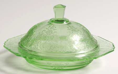Florentine 1 Green Round Covered Butter