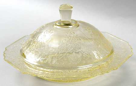 Florentine 1 Yellow Round Covered Butter