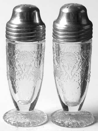 Florentine 2 Clear Footed Shaker Set & Metal Lids
