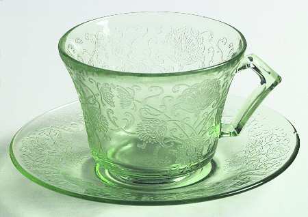 Florentine 2 Green Cup & Saucer Set