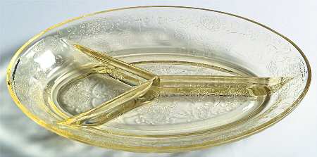 Florentine 2 Yellow 10" Oval 3 Part Relish