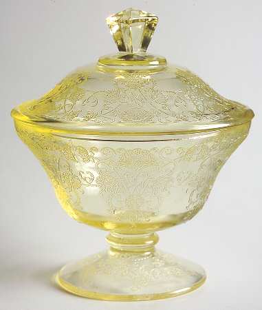 Florentine 2 Yellow Candy Dish & Lid