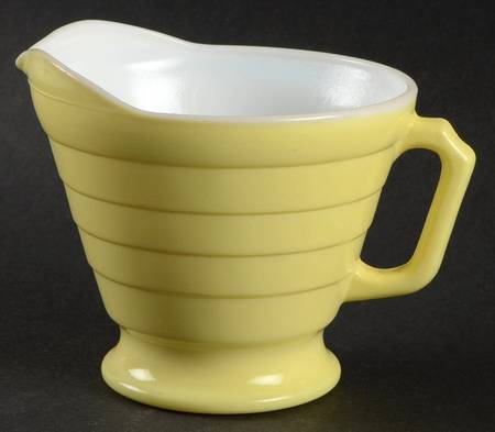 Moderntone Platonite Pastel Yellow Footed Creamer