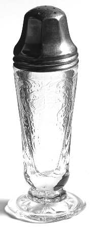 Royal Lace Clear Footed Shaker & Metal Lid