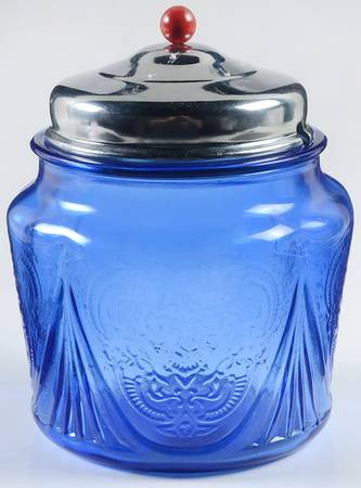 Royal Lace Cobalt Blue Cookie Jar & Metal Lid (For Hot Toddy Set)