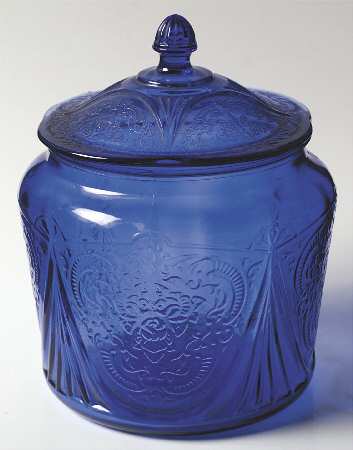 Royal Lace Cobalt Blue Cookie Jar & Lid