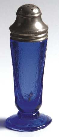 Royal Lace Cobalt Blue Footed Shaker & Metal Lid