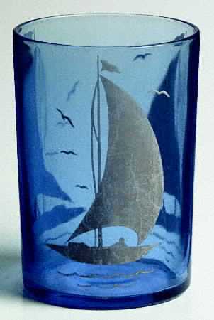 Ships Blue with White 9 Oz Flat Tumbler
