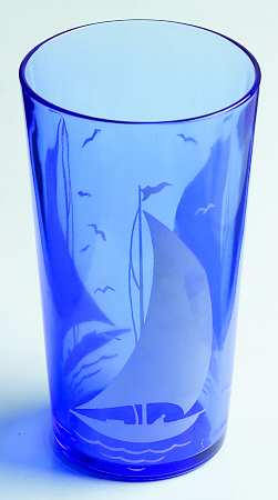 Ships Blue with White 10 Oz Flat Tea