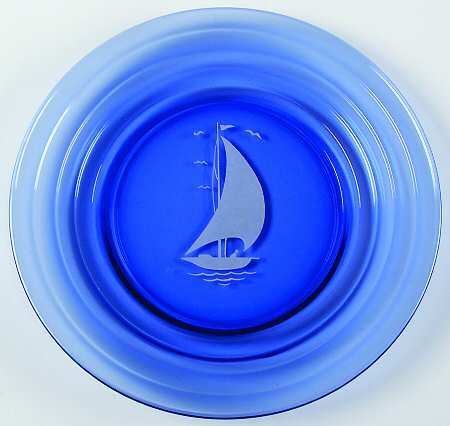 Ships Blue with White Dinner Plate