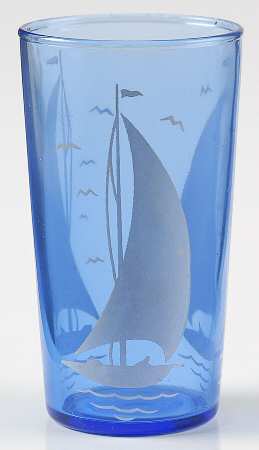Ships Blue with White 4 Oz Flat Tumbler