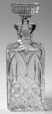 Chartres (Cut) Square Decanter with Stopper