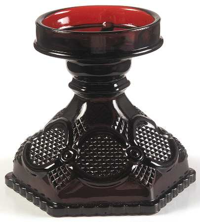 Cape Cod Ruby Base for Hurricane Lamp