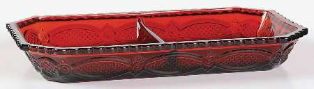Cape Cod Ruby 9" Oblong 2 Part Relish