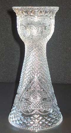 Hearts and Diamonds Clear 7" Single Light Candlestick
