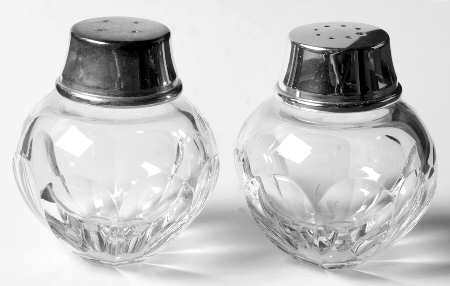 Arcadas Salt and Pepper Shakers with Metal Lids