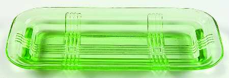Crisscross Green 1/4 Pound Butter Dish, No Lid
