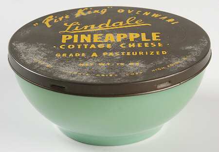 Jade Ite (Dinnerware) Chili Bowl W/Metal Advertising Lid