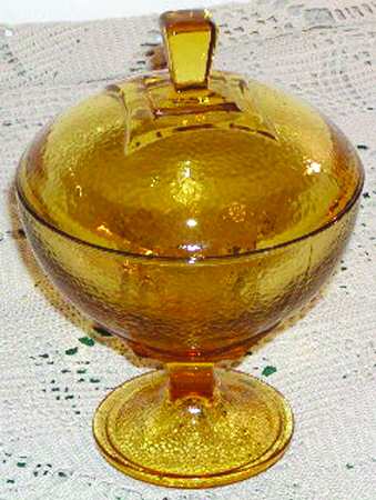 Pebbletone Gold Candy Dish & Lid