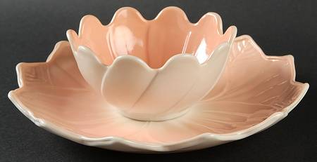 Leaf and Blossom Peach by Anchor Hocking