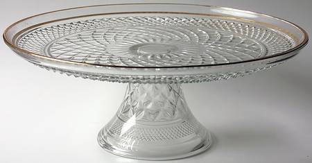 Wexford Gold 11" Diameter Pedestal Cake Stand No Dome