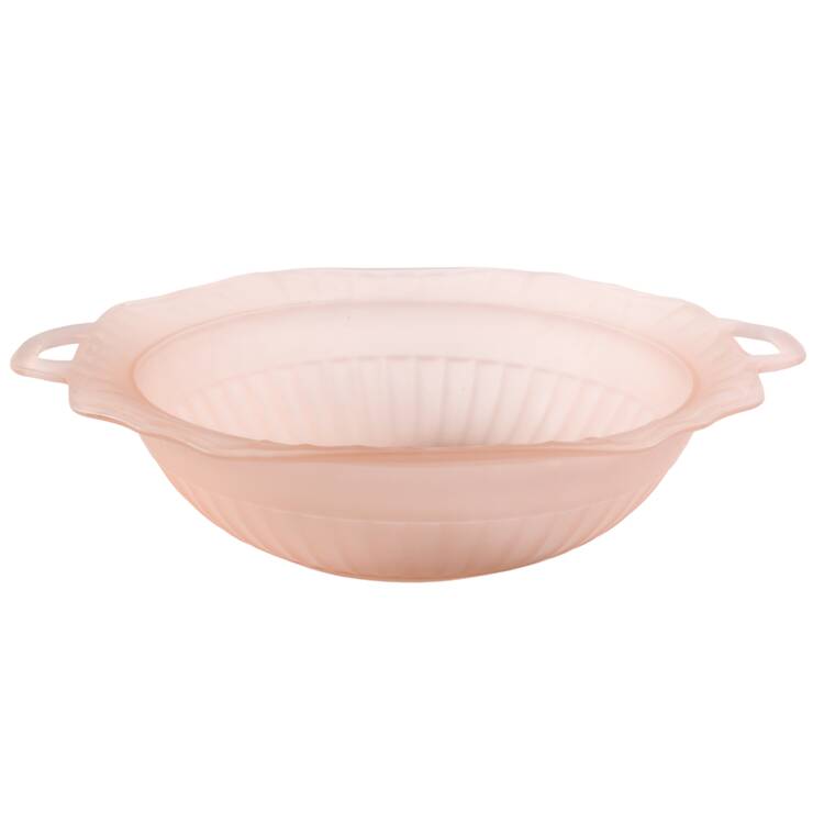 Mayfair Pink Frosted 11" Handled Round Vegetable Bowl