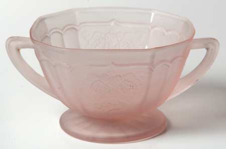 Mayfair Pink Frosted Footed Open Sugar
