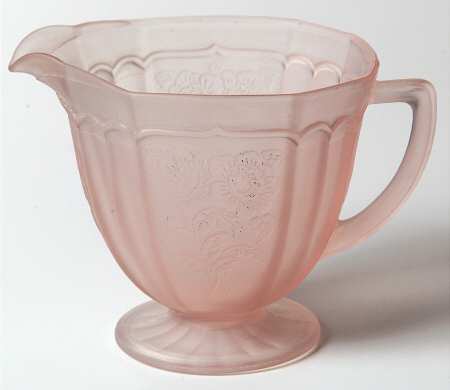 Mayfair Pink Frosted Footed Creamer