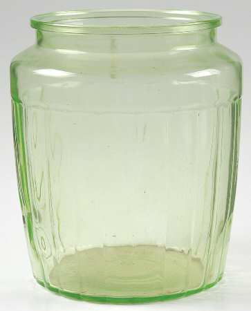 Pillar Optic Green Pretzel Jar No Lid by Anchor Hocking