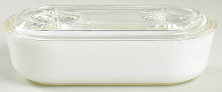 Anchorwhite (Milk White) Oval Refrigerator Jar & Lid