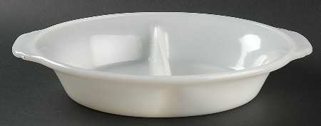 Anchorwhite (Milk White) Divided Oval Vegetable Bowl