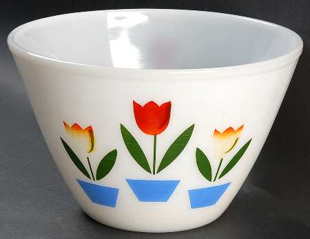 Tulips On White 8" Splash Proof Mixing Bowl