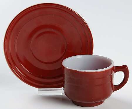 Moderntone Little Hostess Maroon Burgundy Child's Cup & Saucer Set